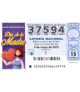 Sorteo Día de la Madre domingo 4 de Mayo de 2025