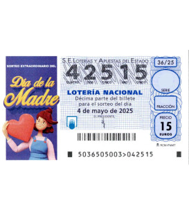 Sorteo Día de la Madre domingo 4 de Mayo de 2025