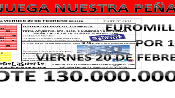 PE&Ntilde;A EUROMILLON ESPECIAL 130 MILLONES