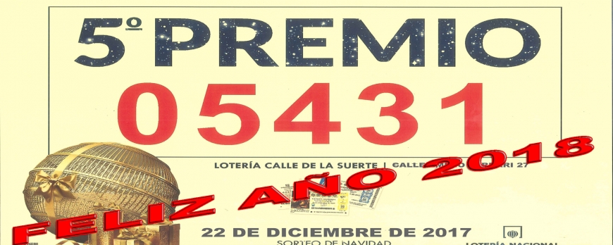 5º PREMIO SORTEO DE NAVIDAD 2017